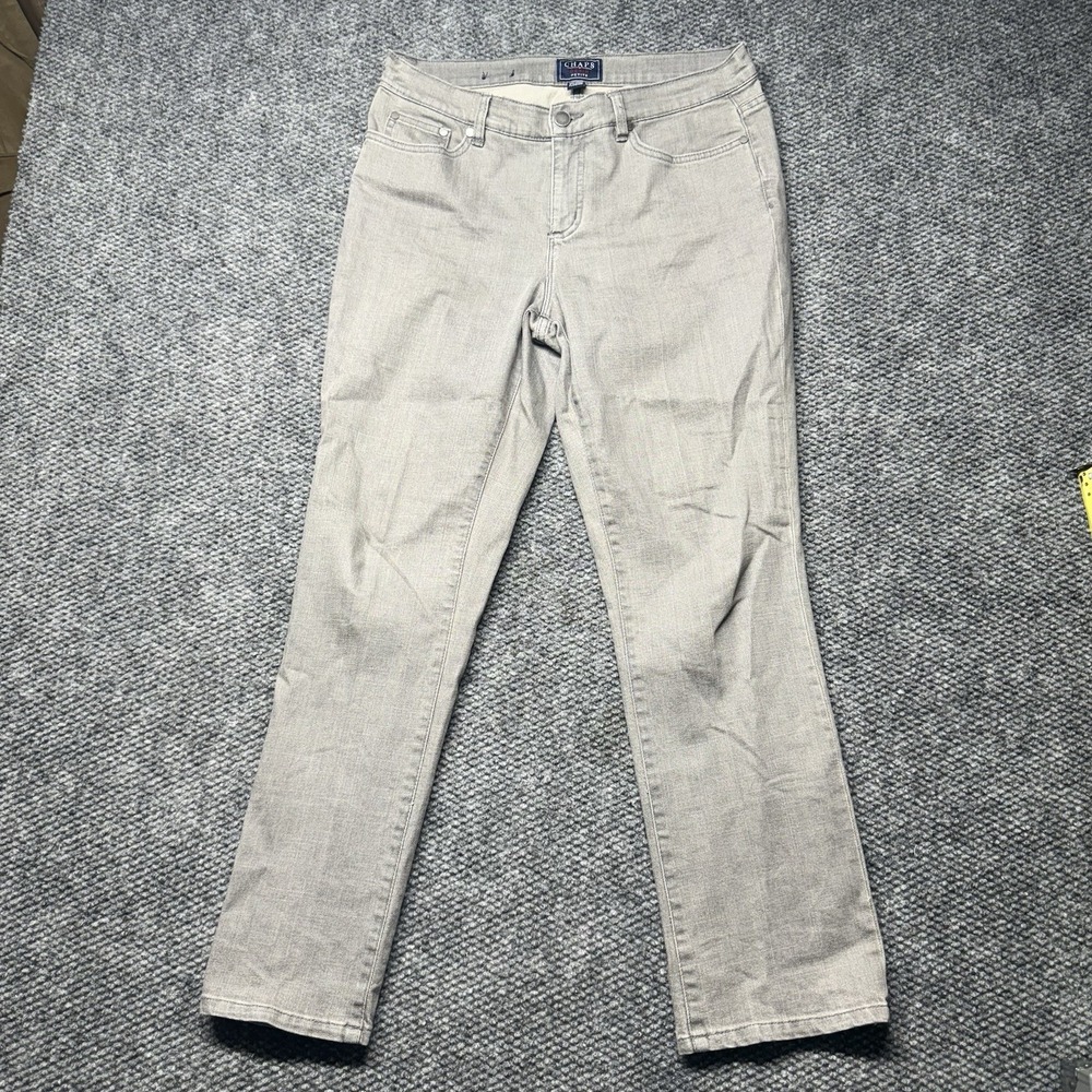 CHAPS Petite Gray Madden Straight  Jeans Women's Size 10p Cotton Stretch Denim